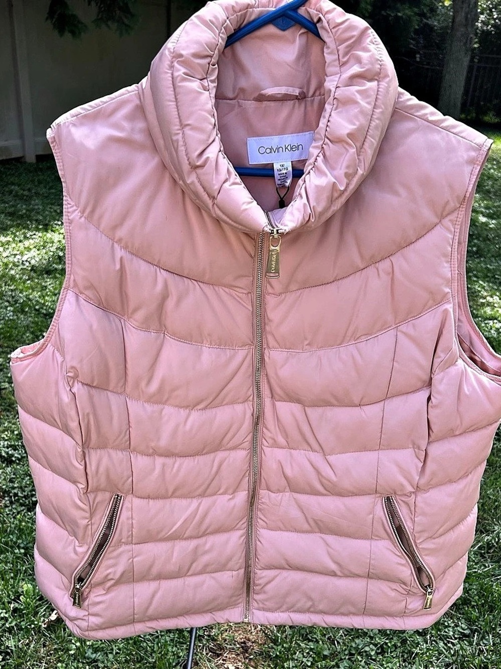 Calvin Klein Quilted Puffer Vest in Rose/Pink NWT Size 1X